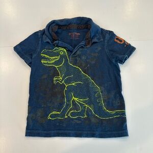 6/20$  blue toddler dinosaur theme polo size 3T